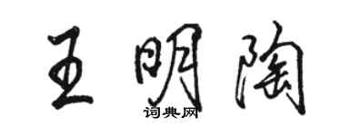 駱恆光王明陶行書個性簽名怎么寫