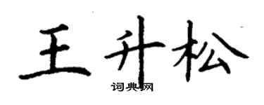 丁謙王升松楷書個性簽名怎么寫