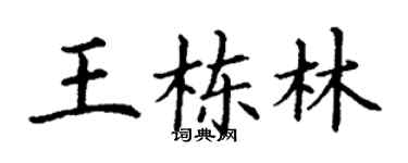 丁謙王棟林楷書個性簽名怎么寫