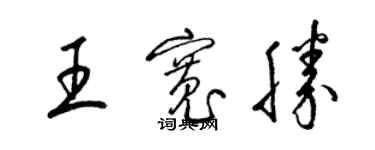 梁錦英王寬勝草書個性簽名怎么寫
