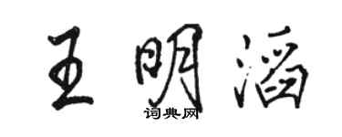 駱恆光王明滔行書個性簽名怎么寫