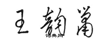 駱恆光王韻簫草書個性簽名怎么寫