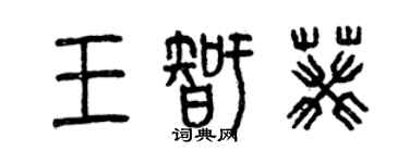 曾慶福王智葵篆書個性簽名怎么寫