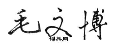 駱恆光毛文博行書個性簽名怎么寫