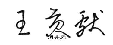駱恆光王貢獻草書個性簽名怎么寫