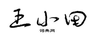 曾慶福王小田草書個性簽名怎么寫