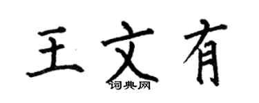 何伯昌王文有楷書個性簽名怎么寫