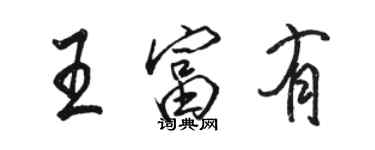 駱恆光王富有行書個性簽名怎么寫