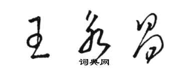 駱恆光王永昌草書個性簽名怎么寫