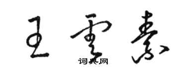 駱恆光王雲素草書個性簽名怎么寫