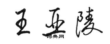 駱恆光王亞陵行書個性簽名怎么寫