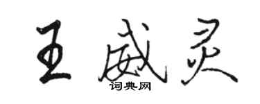 駱恆光王威靈行書個性簽名怎么寫