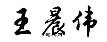 胡問遂王晨偉行書個性簽名怎么寫