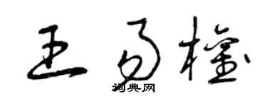 曾慶福王易權草書個性簽名怎么寫