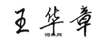 駱恆光王華章行書個性簽名怎么寫