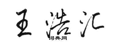 駱恆光王浩匯行書個性簽名怎么寫