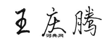 駱恆光王慶騰行書個性簽名怎么寫