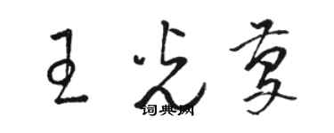 駱恆光王光慶草書個性簽名怎么寫