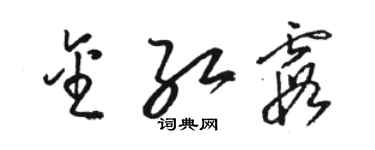 駱恆光金紅霞草書個性簽名怎么寫