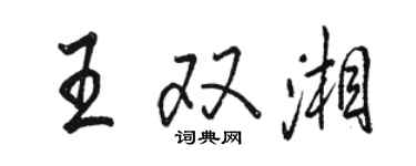 駱恆光王雙湘行書個性簽名怎么寫