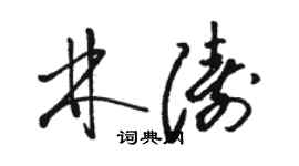 駱恆光林濤草書個性簽名怎么寫