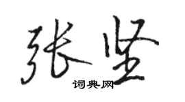 駱恆光張堅行書個性簽名怎么寫