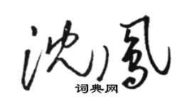 駱恆光沈鳳草書個性簽名怎么寫