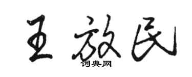 駱恆光王放民行書個性簽名怎么寫