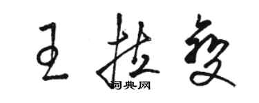 駱恆光王拉變草書個性簽名怎么寫