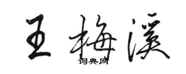 駱恆光王梅溪行書個性簽名怎么寫