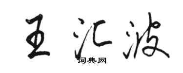 駱恆光王匯波行書個性簽名怎么寫