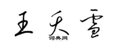 梁錦英王夭雪草書個性簽名怎么寫