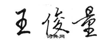 駱恆光王俊量行書個性簽名怎么寫