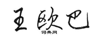 駱恆光王歐巴行書個性簽名怎么寫