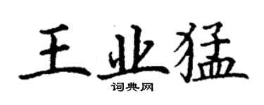 丁謙王業猛楷書個性簽名怎么寫