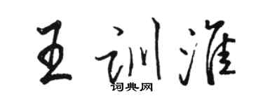 駱恆光王訓淮行書個性簽名怎么寫