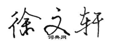 駱恆光徐文軒行書個性簽名怎么寫