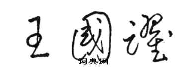 駱恆光王國躍草書個性簽名怎么寫