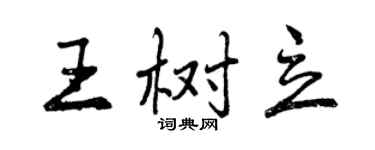 曾慶福王樹立行書個性簽名怎么寫