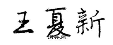 曾慶福王夏新行書個性簽名怎么寫