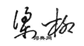 駱恆光梁柳草書個性簽名怎么寫