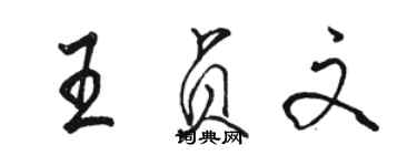 駱恆光王貞文行書個性簽名怎么寫