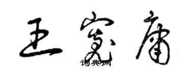 曾慶福王寬庸草書個性簽名怎么寫