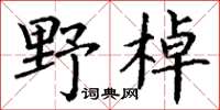 丁謙野棹楷書怎么寫