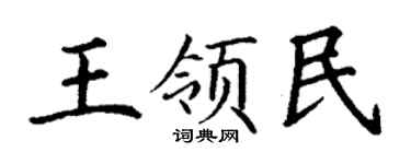 丁謙王領民楷書個性簽名怎么寫