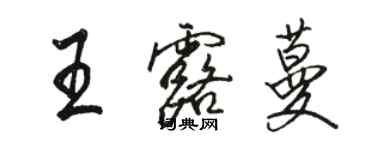 駱恆光王露蔓行書個性簽名怎么寫