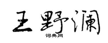 曾慶福王野瀾行書個性簽名怎么寫