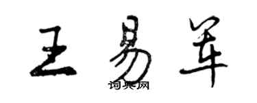 曾慶福王易軍行書個性簽名怎么寫