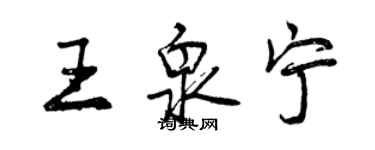 曾慶福王泉寧行書個性簽名怎么寫