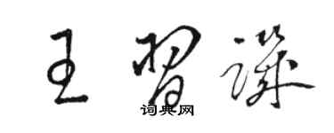 駱恆光王習譏草書個性簽名怎么寫